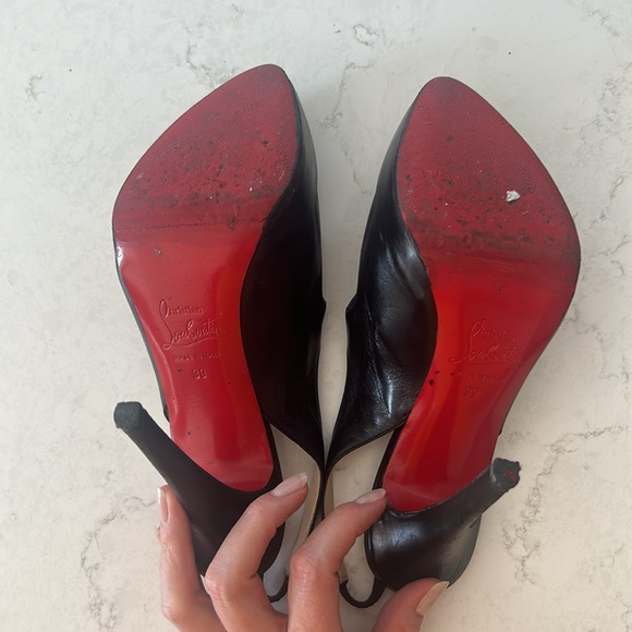 Christian Louboutin Black Slingback Heels - Picture 3 of 7